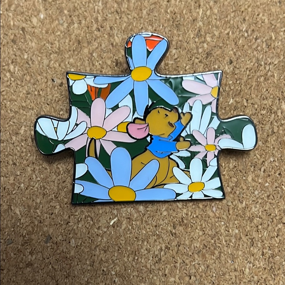 LoungeFly Disney Winnie the Pooh Floral Puzzle Pin